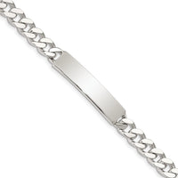 Sterling Silver 8inch Polished Engraveable Curb Link ID Bracelet