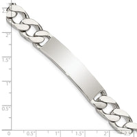 Sterling Silver 8.5inch Polished Engraveable Curb Link ID Bracelet