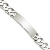 Sterling Silver 8.5inch Polished Engraveable Curb Link ID Bracelet