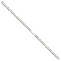Sterling Silver 8inch Polished Engraveable Anchor Link ID Bracelet