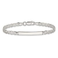 Sterling Silver 8inch Polished Engraveable Anchor Link ID Bracelet