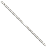 Sterling Silver 8inch Polished Engraveable Anchor Link ID Bracelet