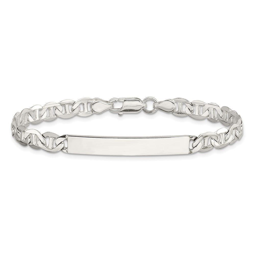 Sterling Silver 8inch Polished Engraveable Anchor Link ID Bracelet