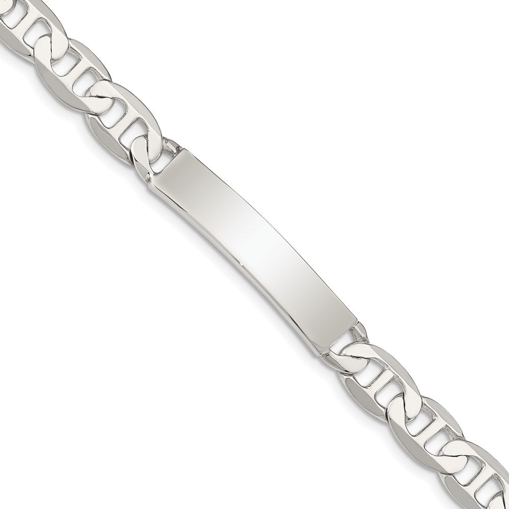 Sterling Silver 8inch Polished Engraveable Anchor Link ID Bracelet