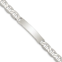Sterling Silver 8inch Polished Engraveable Anchor Link ID Bracelet