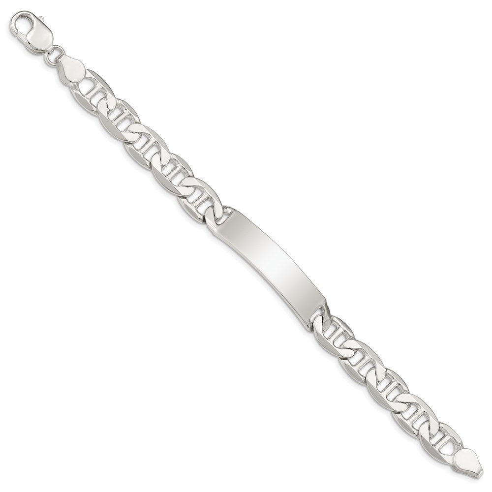 Sterling Silver 8.5inch Polished Engraveable Anchor Link ID Bracelet