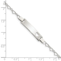 Sterling Silver Heart Baby ID Bracelet