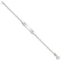 Sterling Silver Polished Engraveable Children's ID Bracelet