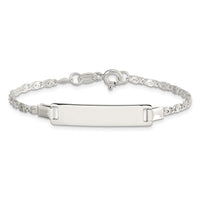 Sterling Silver Polished Engraveable Children's ID Bracelet