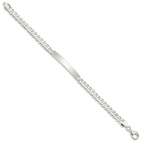 Sterling Silver Curb Link ID Bracelet