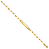 Sterling Silver Gold-plated 6.5 inch Hearts Children's ID Bracelet