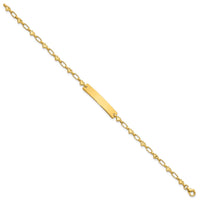 Sterling Silver Gold-plated 7.5 inch Hearts ID Bracelet