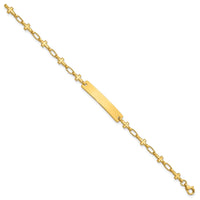 Sterling Silver Gold-plated 6.25 inch Cross Children's ID Bracelet