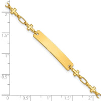 Sterling Silver Gold-plated 6.25 inch Cross Children's ID Bracelet
