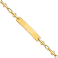 Sterling Silver Gold-plated 7.5 inch Cross ID Bracelet