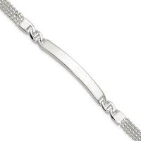 Sterling Silver Double Strand Curb Link 8in ID Bracelet