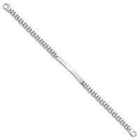 Sterling Silver Polished 8in Men's ID Bracelet