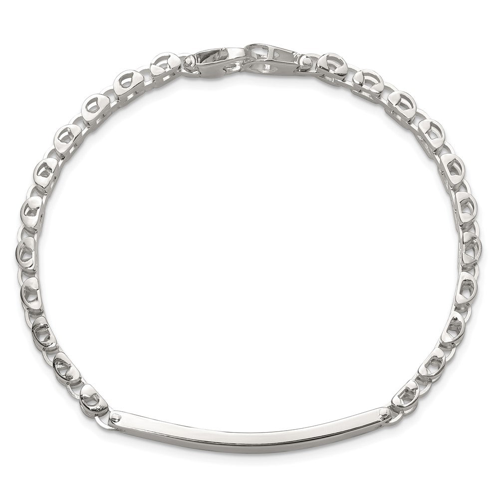Sterling Silver Polished 8in Men's ID Bracelet