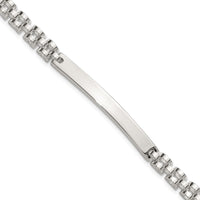 Sterling Silver Polished 8in Men's ID Bracelet