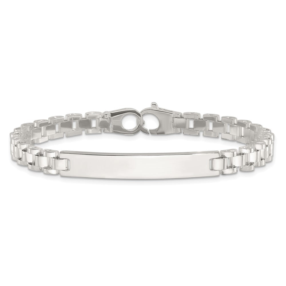 Sterling Silver Polished 8in Men's ID Bracelet