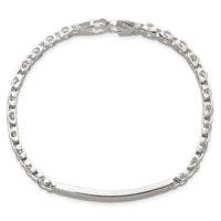 Sterling Silver Polished 8in Men's ID Bracelet