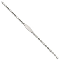 Sterling Silver Polished 5.0mm Anchor Link 7.5 Inch ID Bracelet