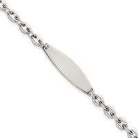 Sterling Silver Polished 5.0mm Anchor Link 7.5 Inch ID Bracelet