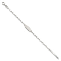 Sterling Silver Polished Fancy Link 5in w/ 1in Ext Children's ID Bracelet