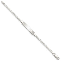 Sterling Silver Baby ID with Heart Bracelet