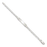 Sterling Silver Baby ID with Cut-out Heart Bracelet