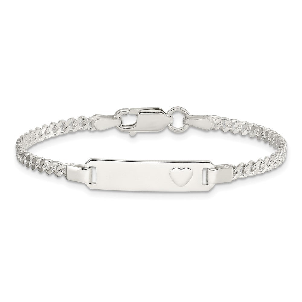 Sterling Silver Baby ID with Heart Bracelet