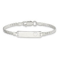 Sterling Silver Baby ID with Heart Bracelet