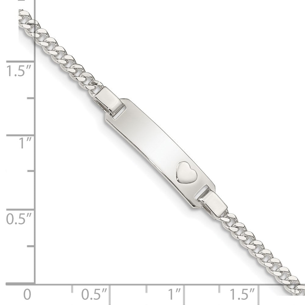 Sterling Silver Baby ID with Heart Bracelet