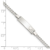 Sterling Silver Baby ID with Heart Bracelet