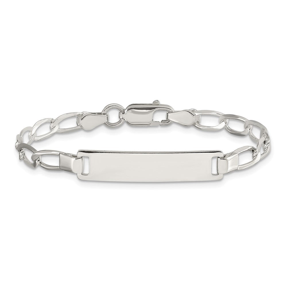 Sterling Silver 6inch Polished Engraveable Childrens ID Bracelet