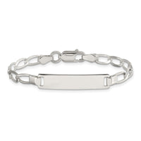 Sterling Silver 6inch Polished Engraveable Childrens ID Bracelet