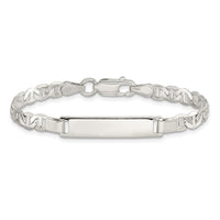 Sterling Silver Engraveable Childrens ID Anchor Link Bracelet