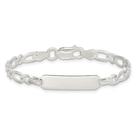 Sterling Silver 6inch Polished Engraveable Childrens ID Bracelet