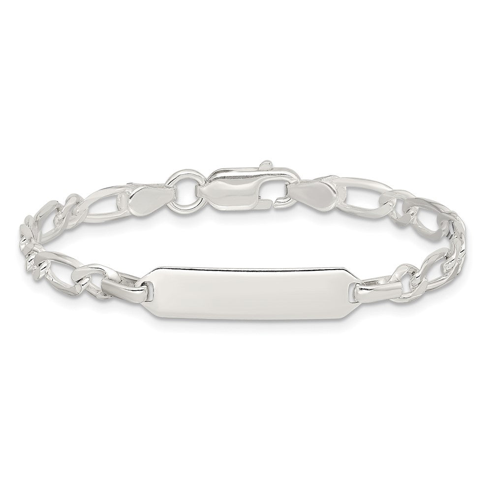 Sterling Silver Polished Engraveable Childrens ID Bracelet