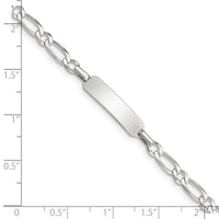 Sterling Silver Polished Engraveable Childrens ID Bracelet