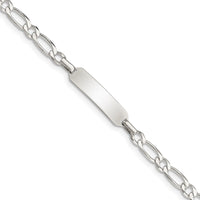 Sterling Silver Polished Engraveable Childrens ID Bracelet