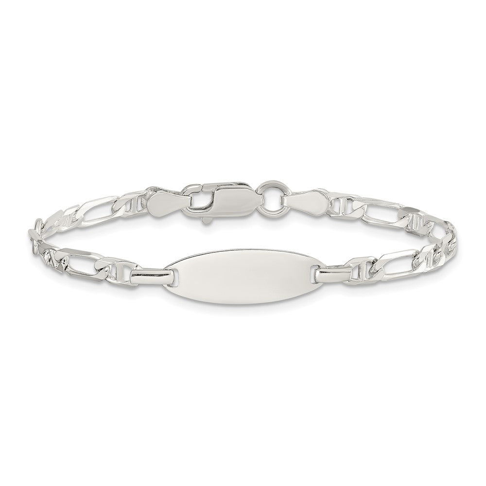 Sterling Silver Polished Engraveable 5in Plus 1in EXT Childrens ID Bracelet
