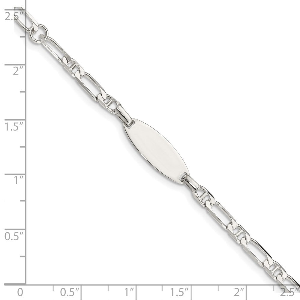 Sterling Silver Polished Engraveable 5in Plus 1in EXT Childrens ID Bracelet