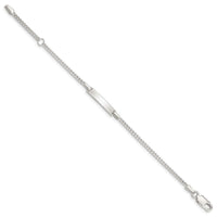 Sterling Silver Polished Childrens ID Curb Link 5in Plus 1in Ext. Bracelet
