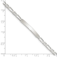 Sterling Silver 8inch Polished Engraveable Anchor Link ID Bracelet
