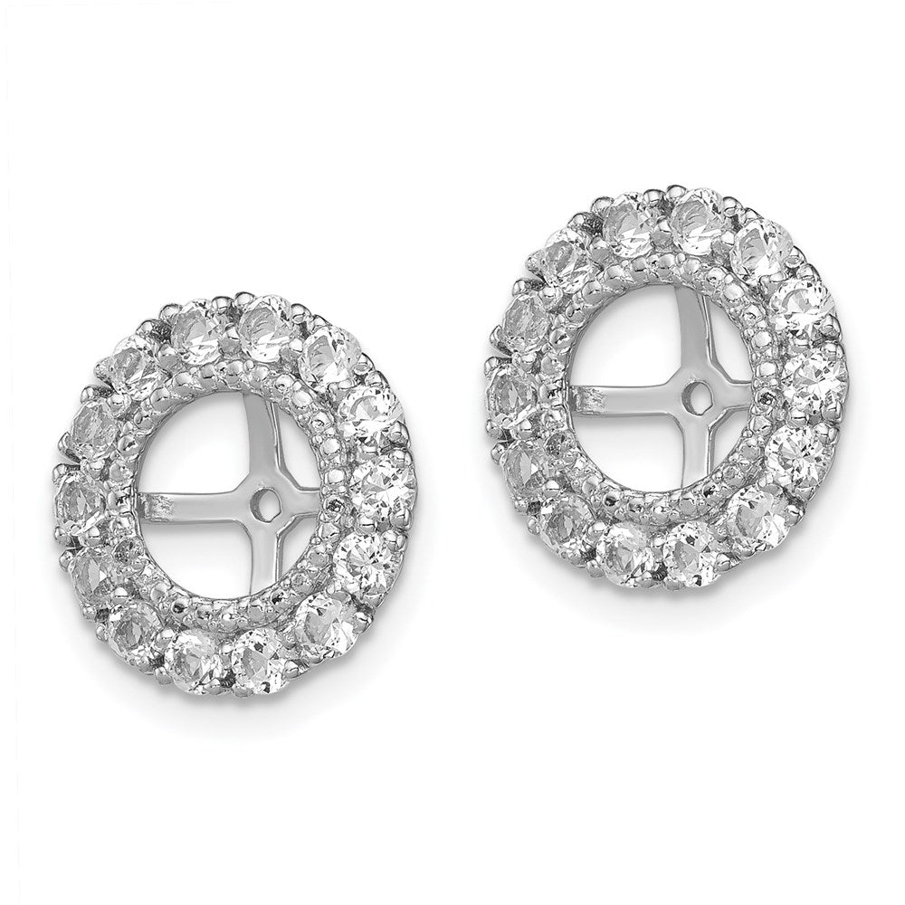 Sterling Silver Rhodium Diam. & White Topaz Earring Jacket