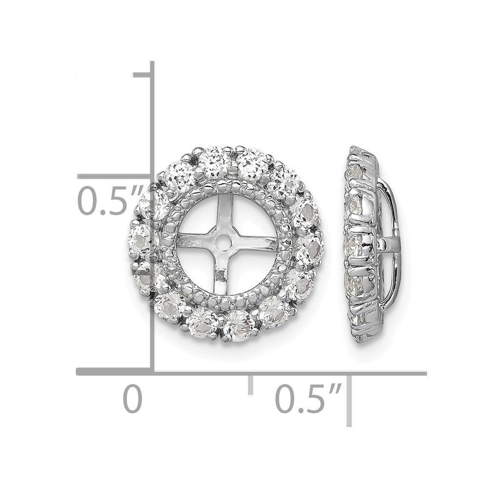Sterling Silver Rhodium Diam. & White Topaz Earring Jacket