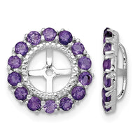 Sterling Silver Rhodium Diam. & Amethyst Earring Jacket