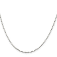 Sterling Silver 2mm Beaded Chain w/2in ext.
