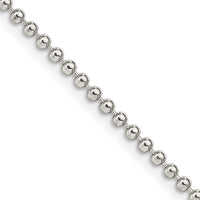 Sterling Silver 2mm Beaded Chain